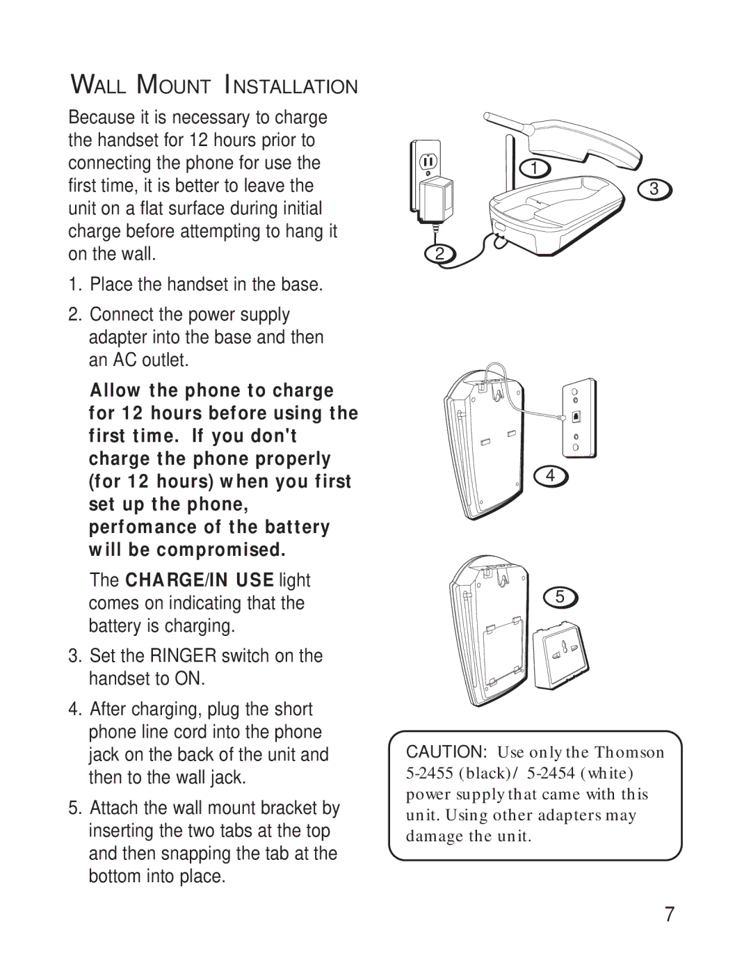 RCA 26730 manual Wall Mount Installation 