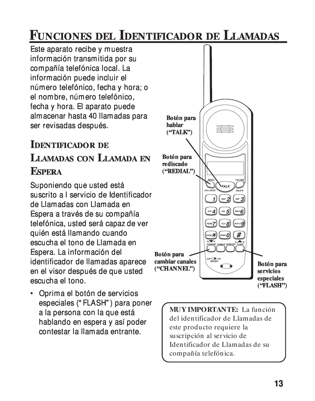 RCA 26730 manual Funciones Del Identificador De Llamadas, Llamadas Con Llamada En Espera 