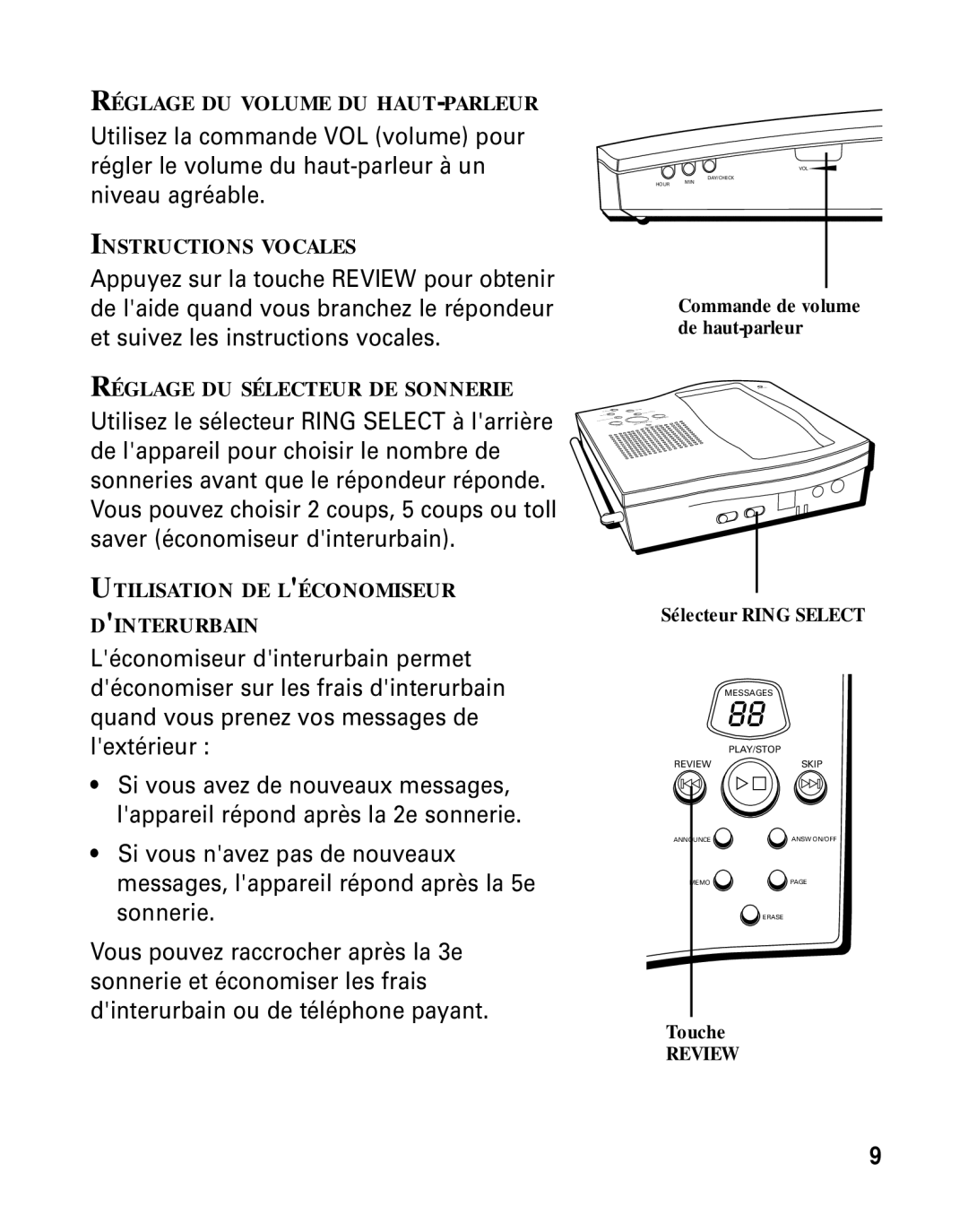 RCA 26790 manual Réglage DU Volume DU HAUT-PARLEUR 