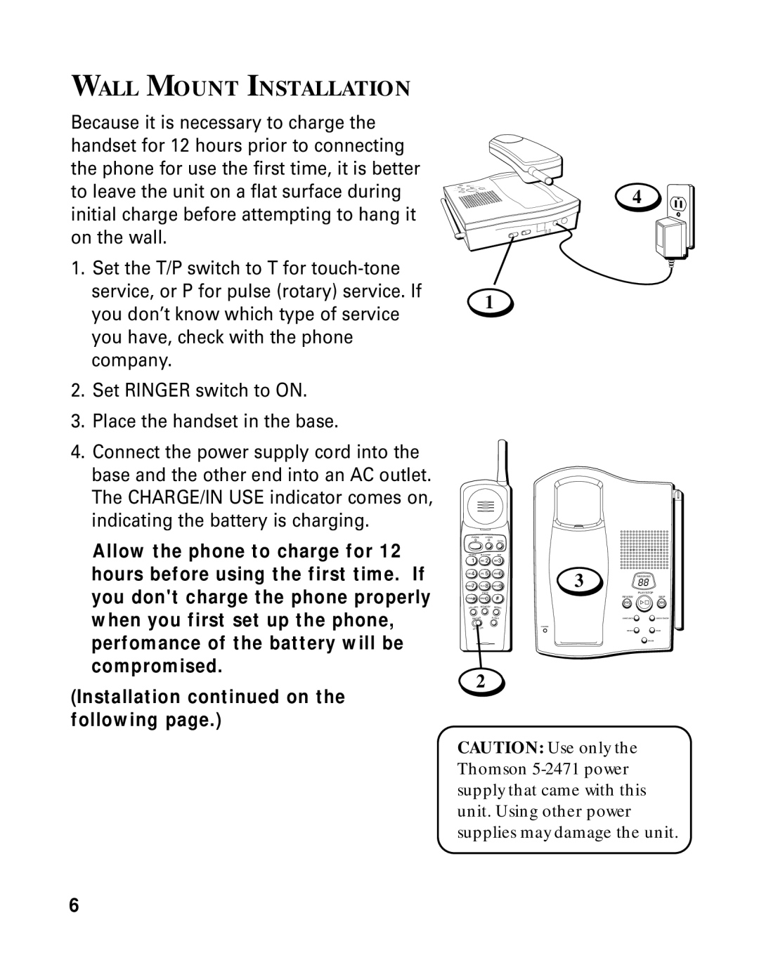 RCA 26790 manual Wall Mount Installation 