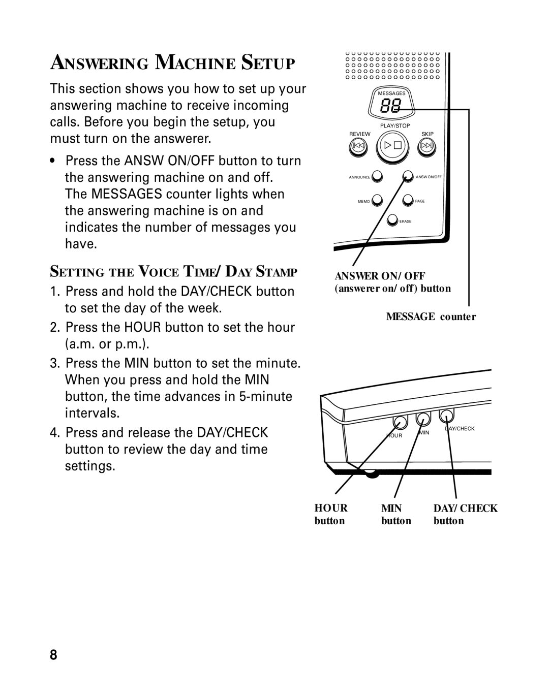 RCA 26790 manual Answering Machine Setup 