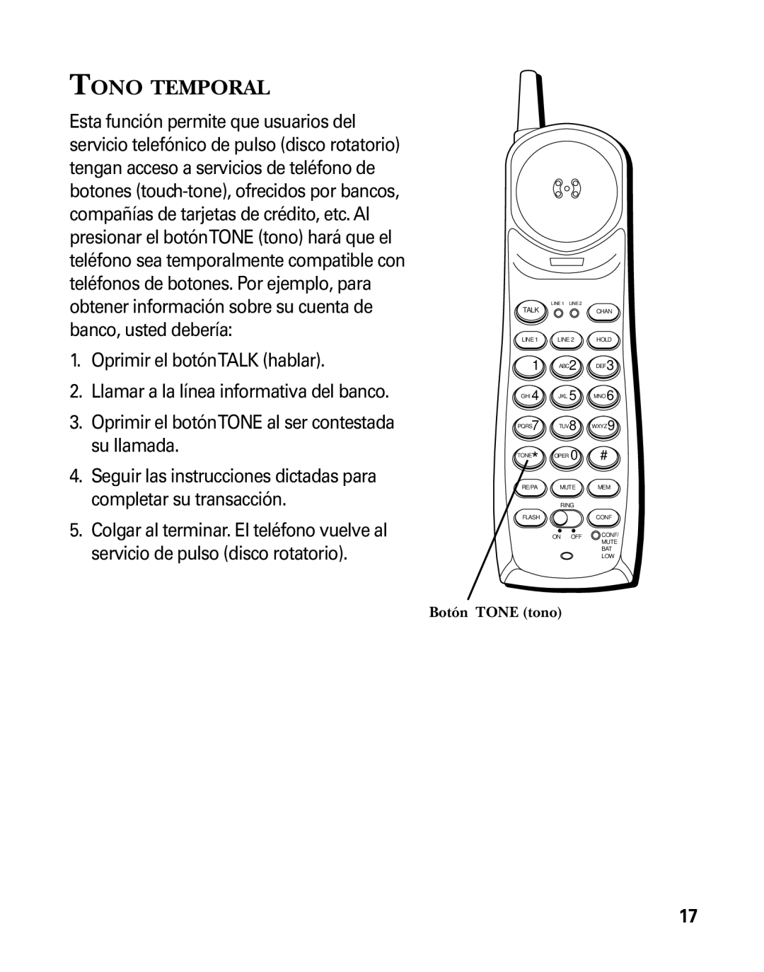 RCA 26925 manual Tono Temporal 