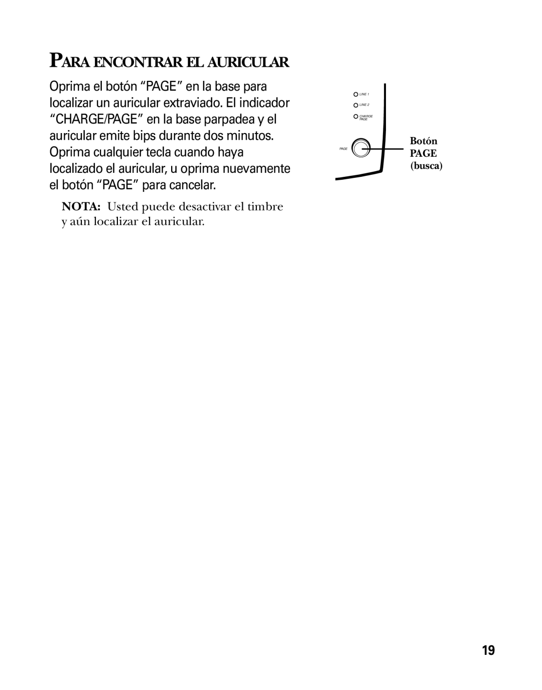 RCA 26925 manual Para Encontrar EL Auricular 