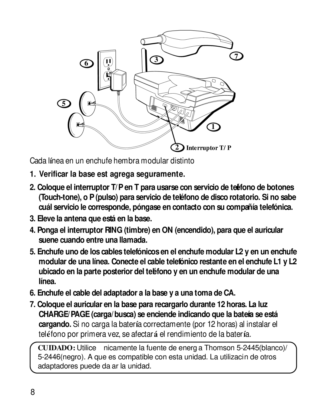 RCA 26925A manual Cada línea en un enchufe hembra modular distinto 