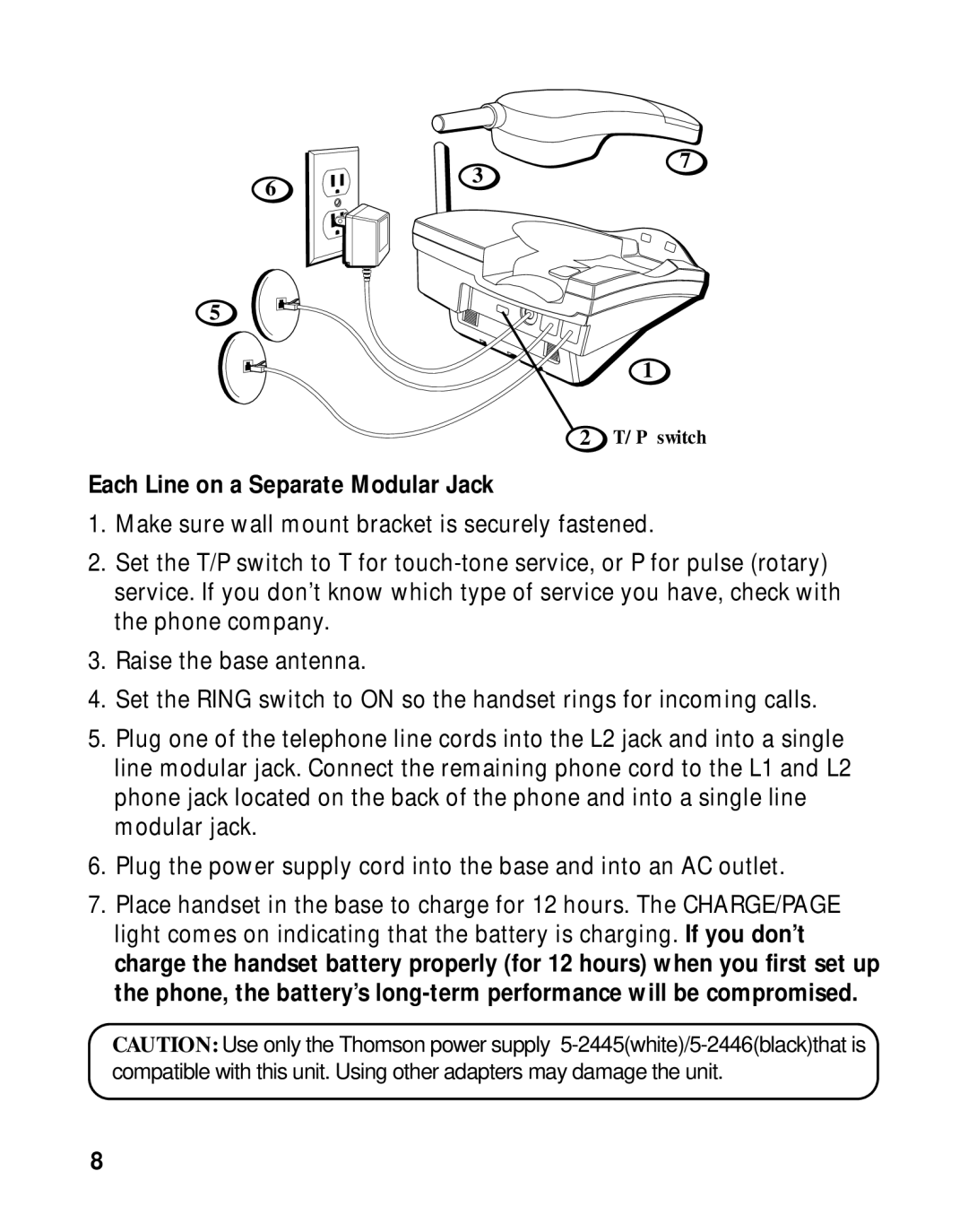 RCA 26925A manual Each Line on a Separate Modular Jack 