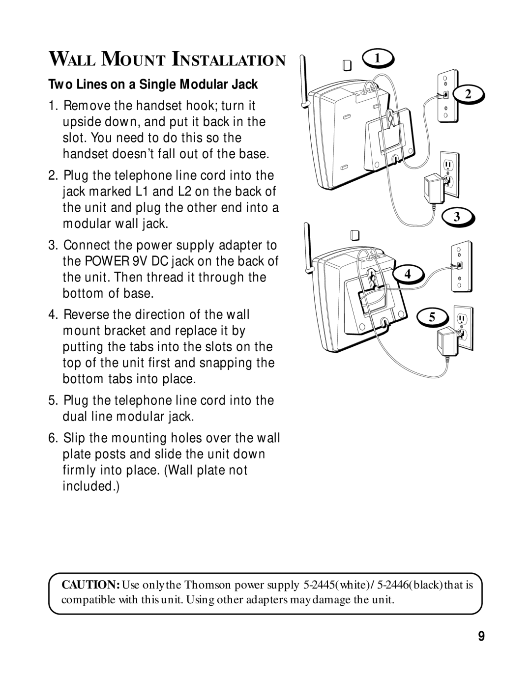 RCA 26925A manual Wall Mount Installation 