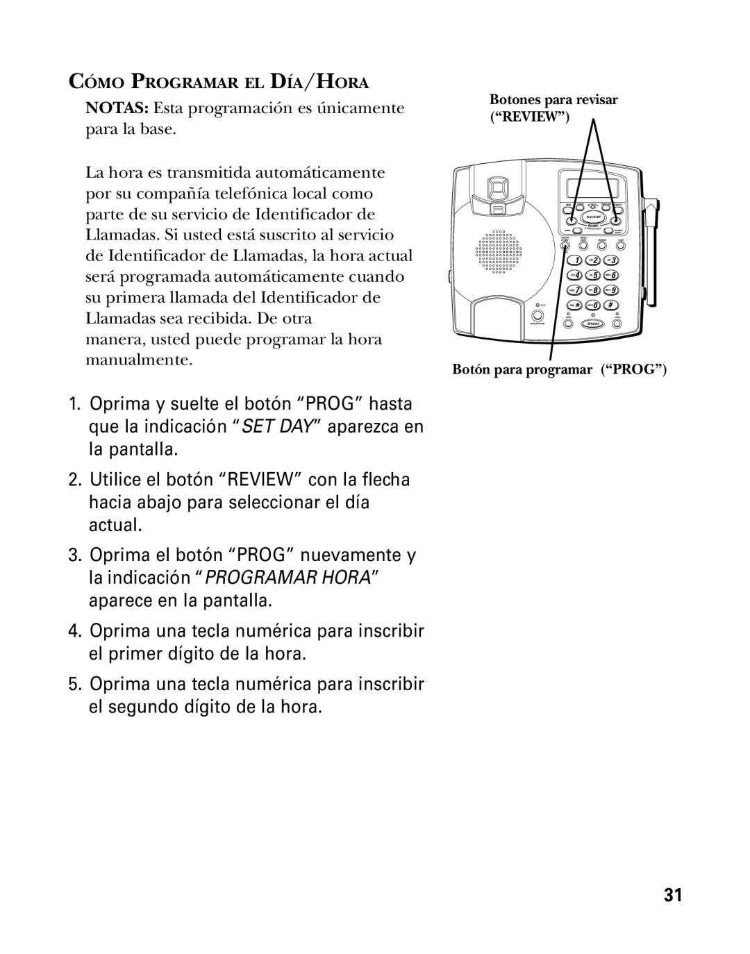 RCA 26958 manual Cómo Programar EL DÍA/HORA 