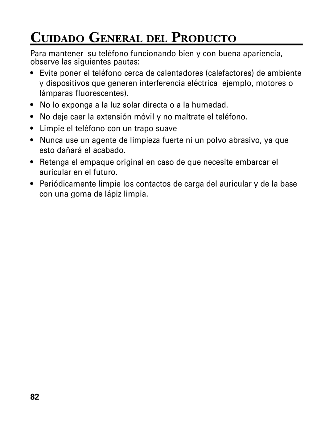 RCA 26958 manual Cuidado General DEL Producto 