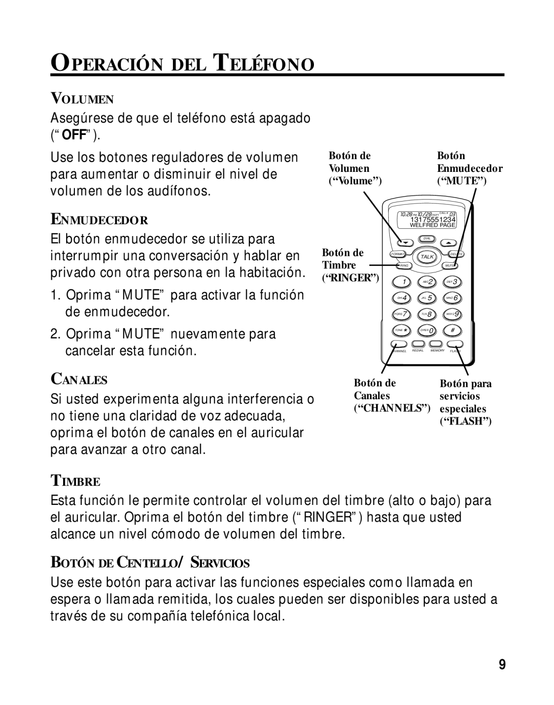 RCA 26970 manual Operación DEL Teléfono 