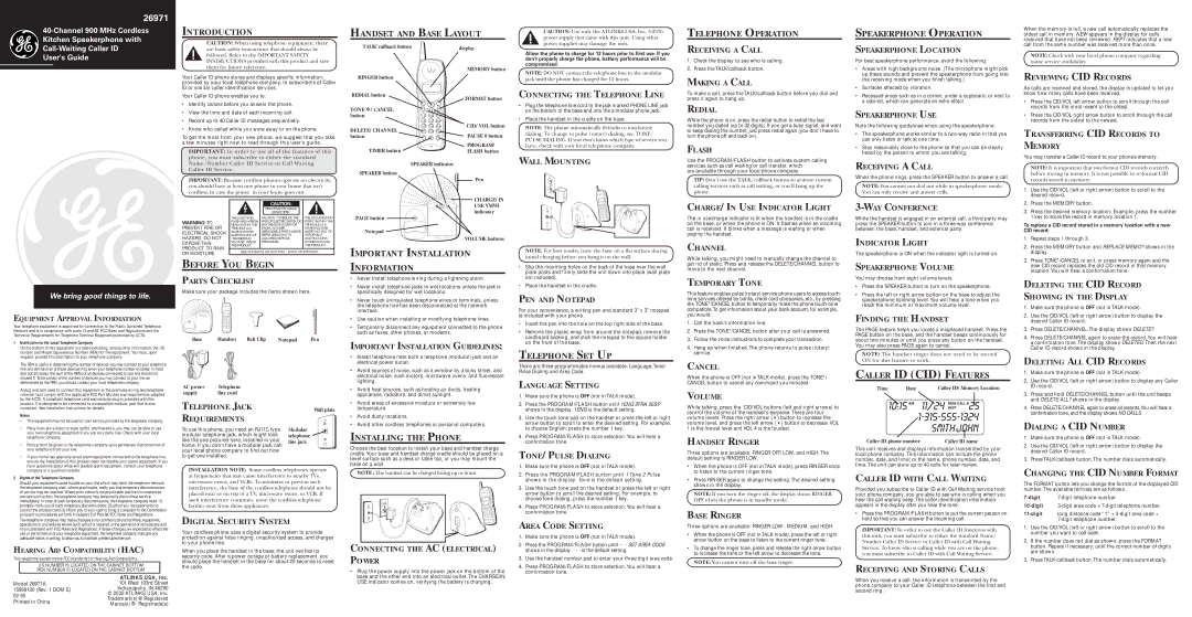 RCA 26971 important safety instructions Introduction, Before YOU Begin, Handset and Base Layout, Installing the Phone 