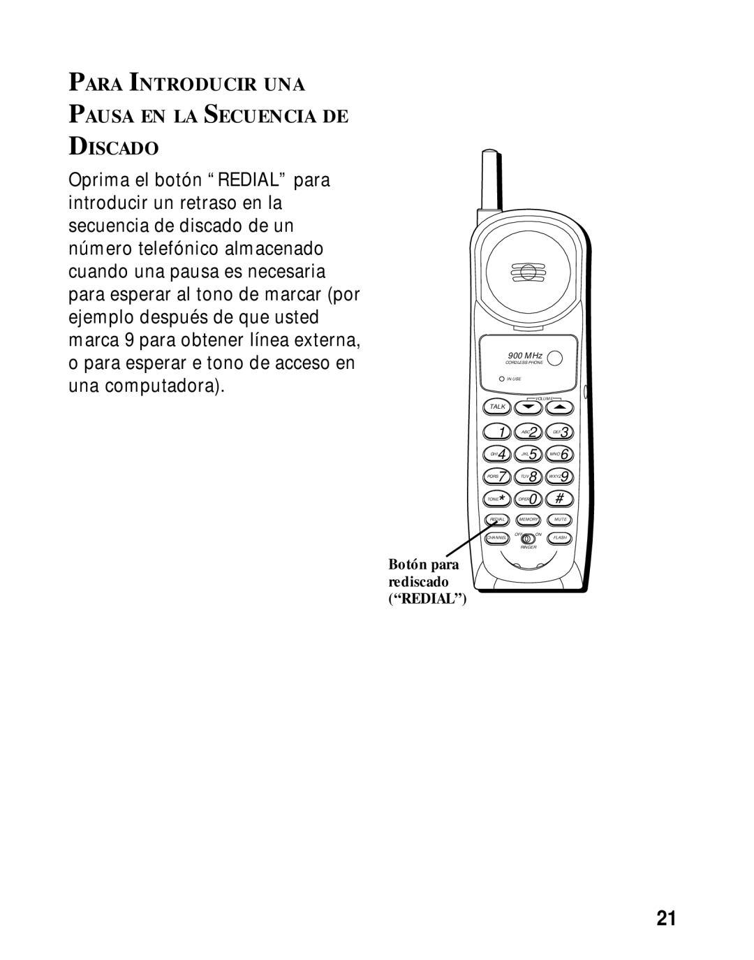 RCA 26980/26981 manual Para Introducir UNA Pausa EN LA Secuencia DE Discado 