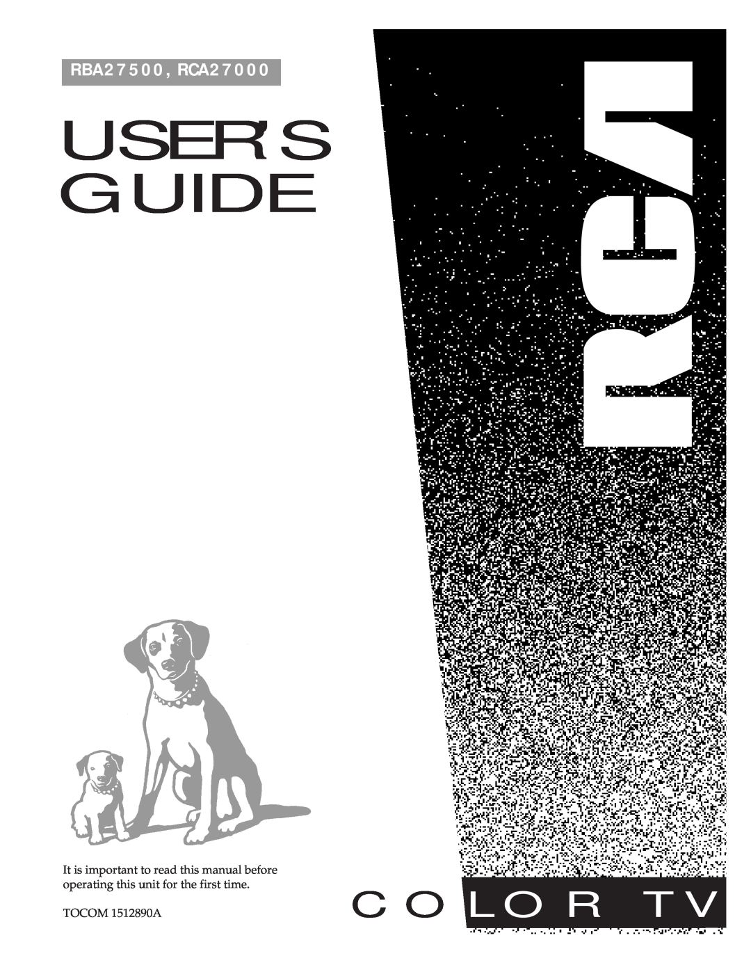 RCA RBA27500, 27000 manual User’S Guide, C O L O R T, RBA27500, RCA27000 
