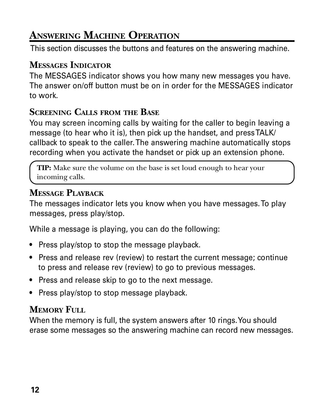 RCA 27993 manual Answering Machine Operation 