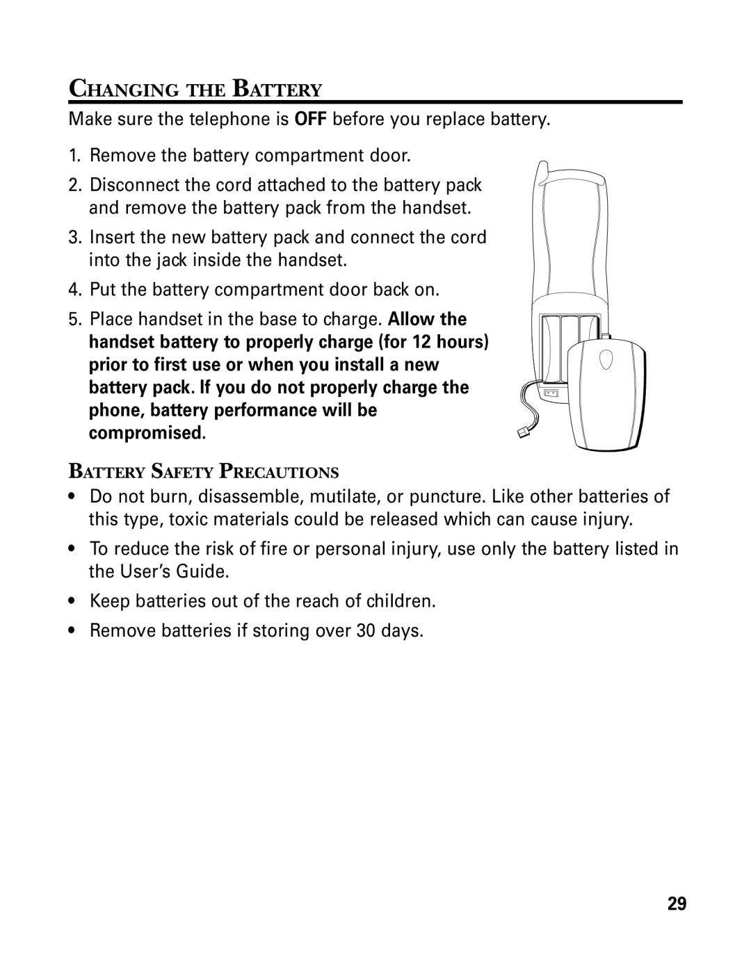 RCA 27993 manual Changing the Battery, Compromised 