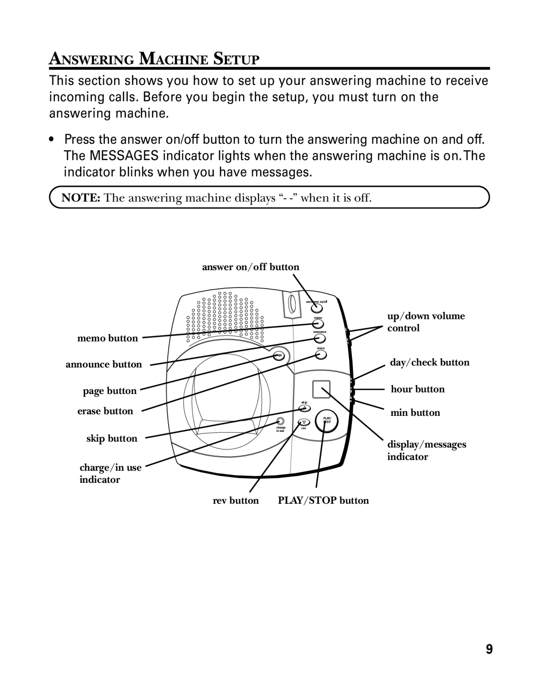 RCA 27993 manual Answering Machine Setup 