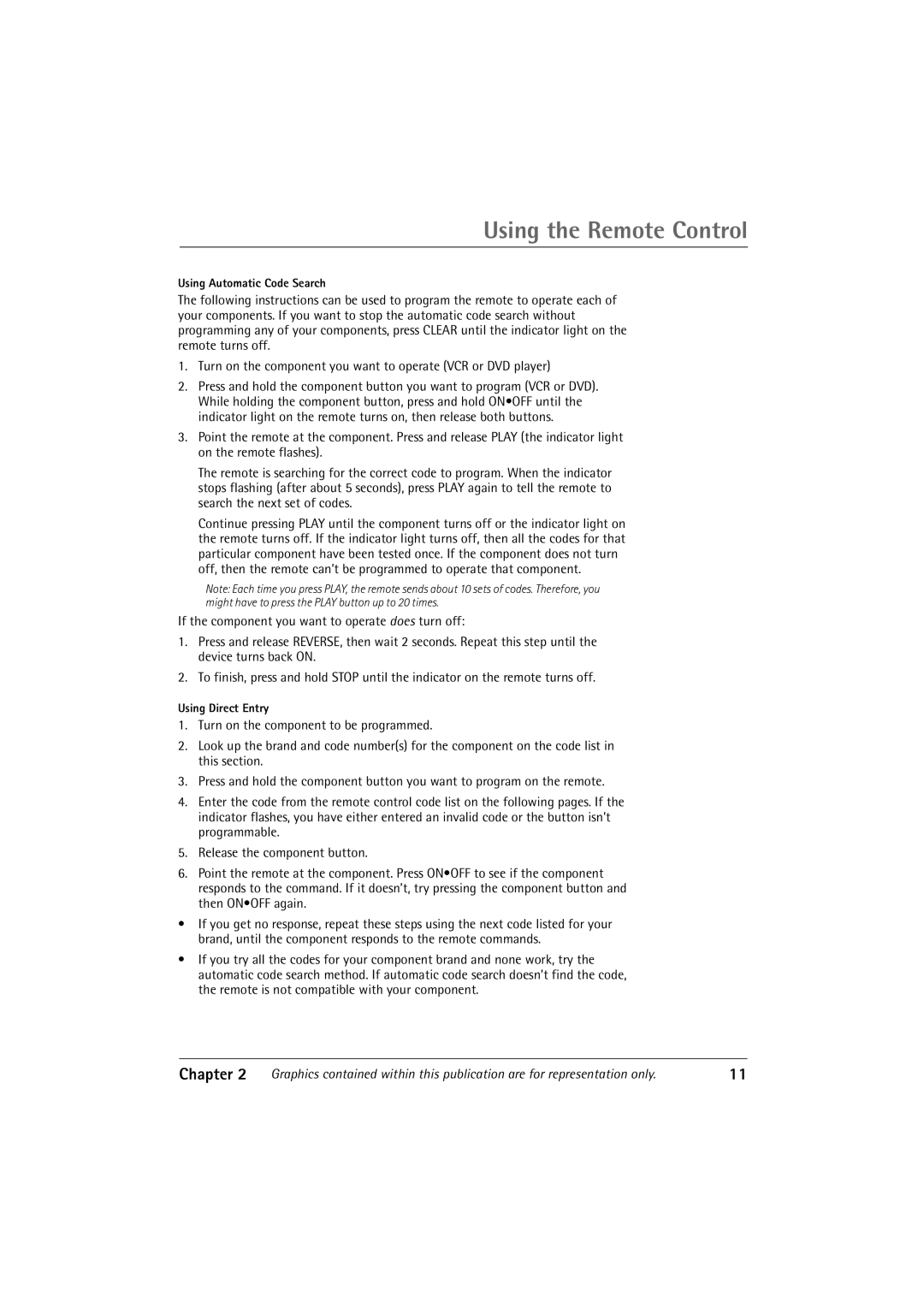 RCA 27R410T manual Using Automatic Code Search, Using Direct Entry 