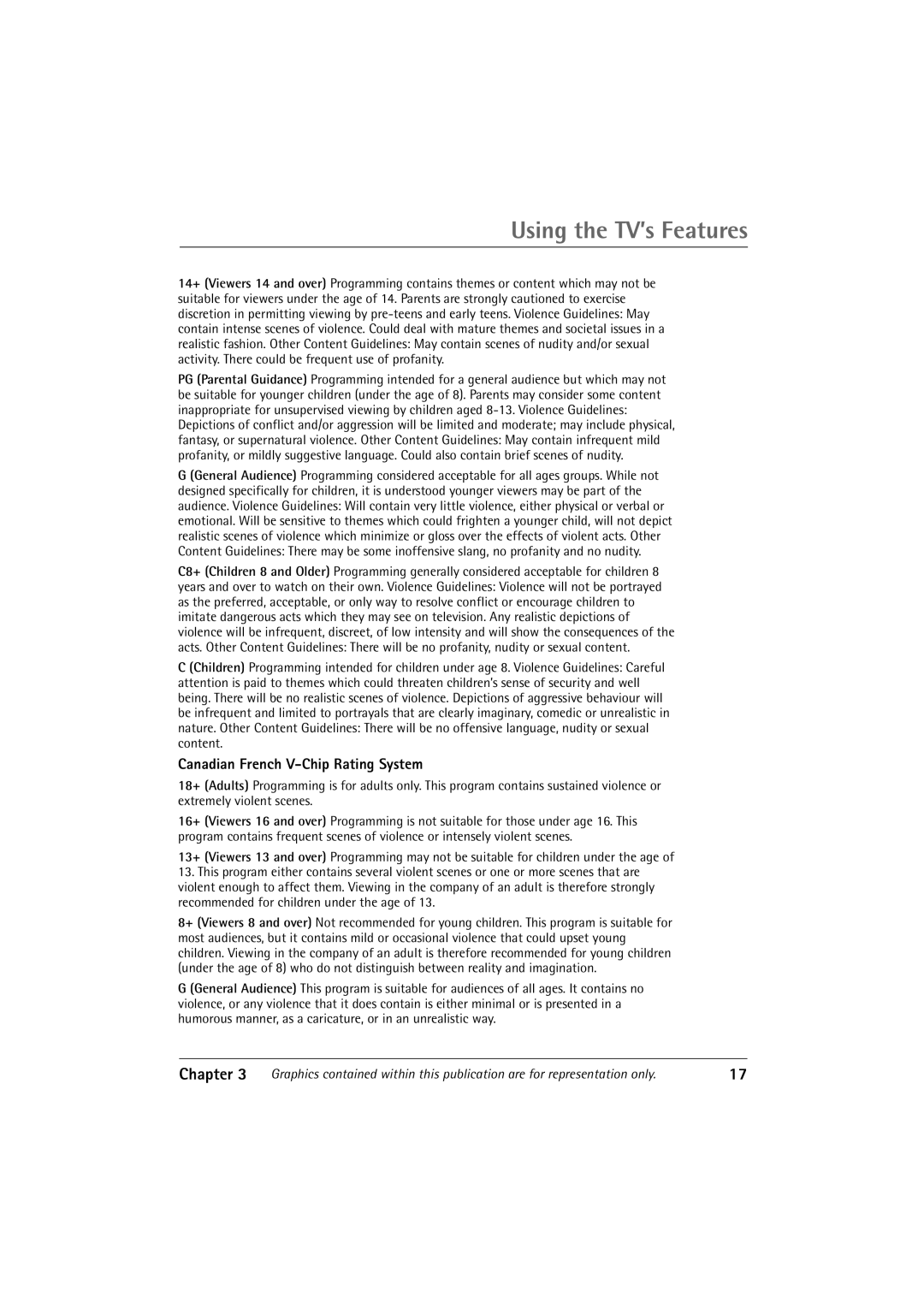 RCA 27R410T manual Canadian French V-Chip Rating System 