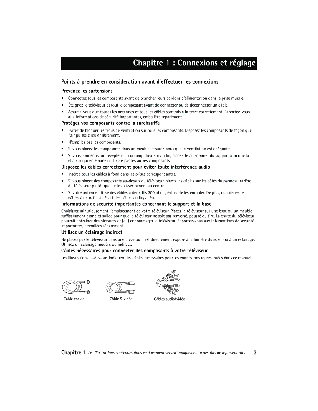 RCA 27R411T manual Prévenez les surtensions, Protégez vos composants contre la surchauffe, Utilisez un éclairage indirect 