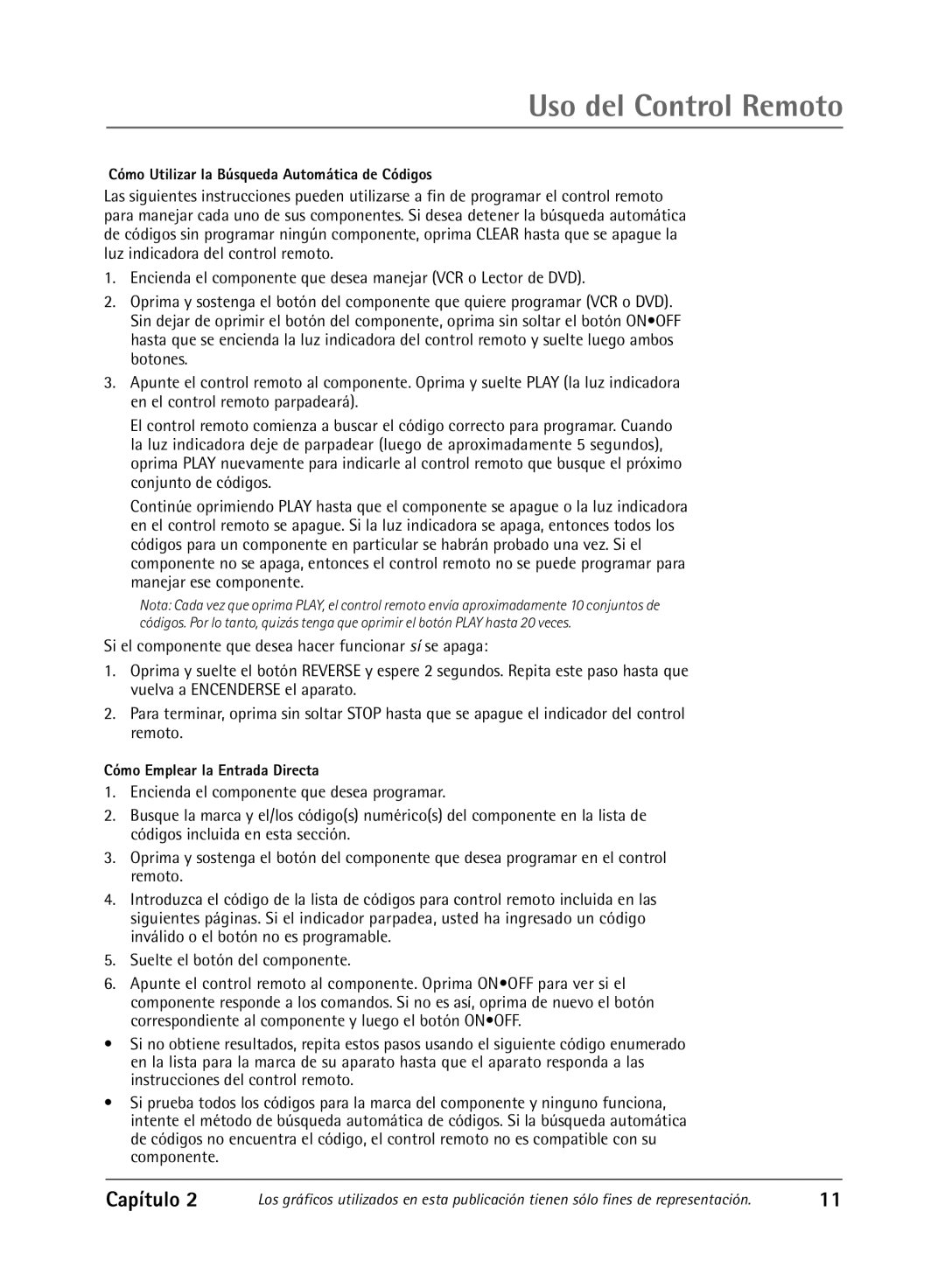 RCA 27R430T manual Suelte el botón del componente, Cómo Utilizar la Búsqueda Automática de Códigos 