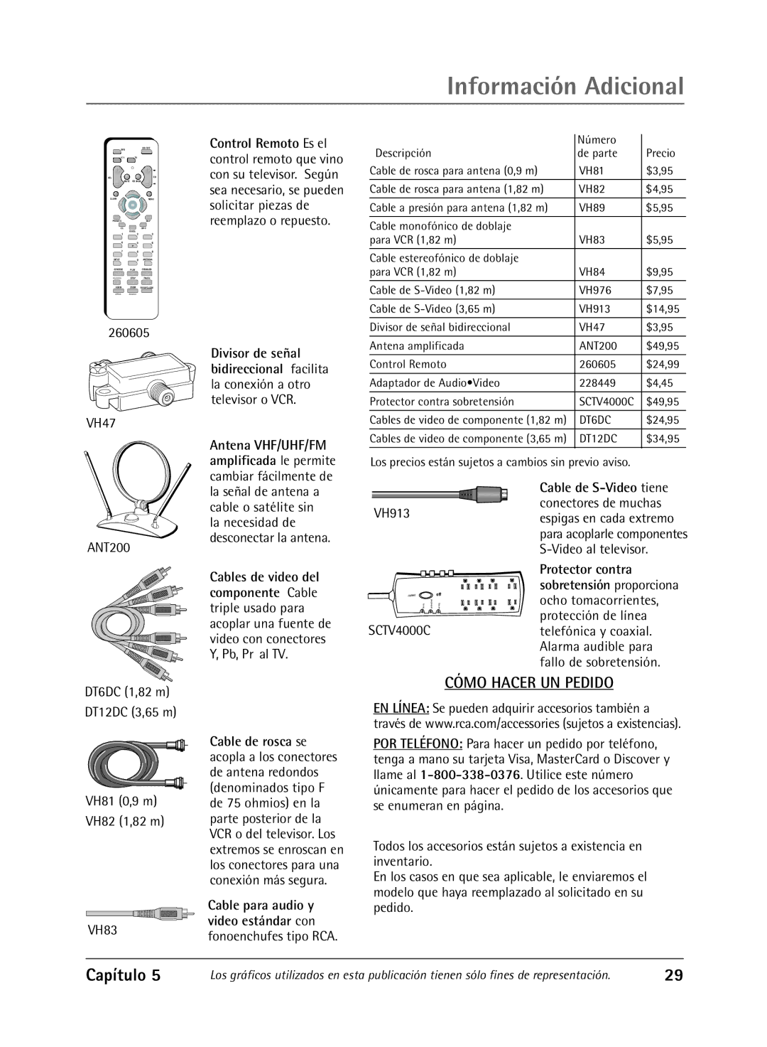 RCA 27R430T manual 260605 VH47 ANT200, Cable de S-Video tiene, Conectores de muchas, VH83 