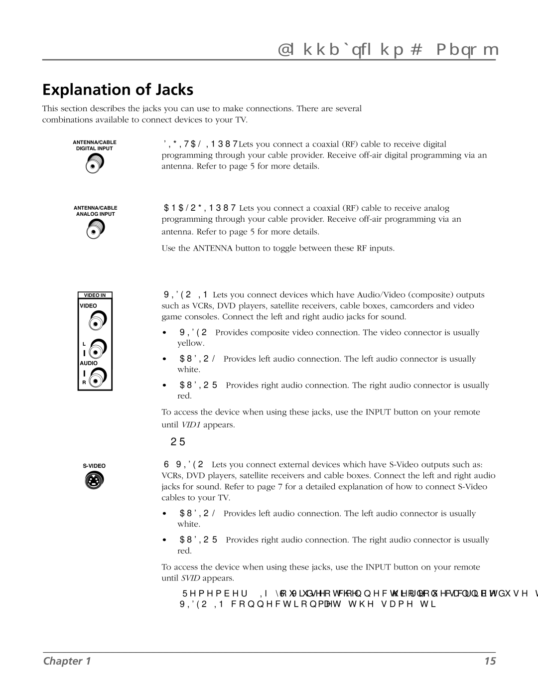 RCA 27V514T manual Explanation of Jacks 