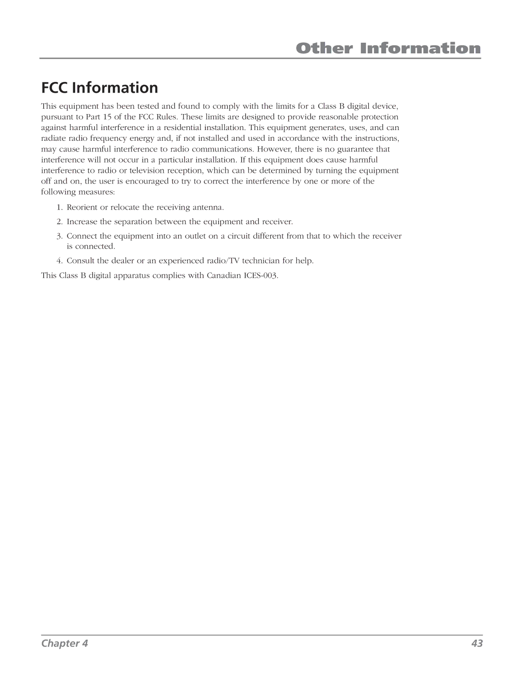 RCA 27V514T manual FCC Information 