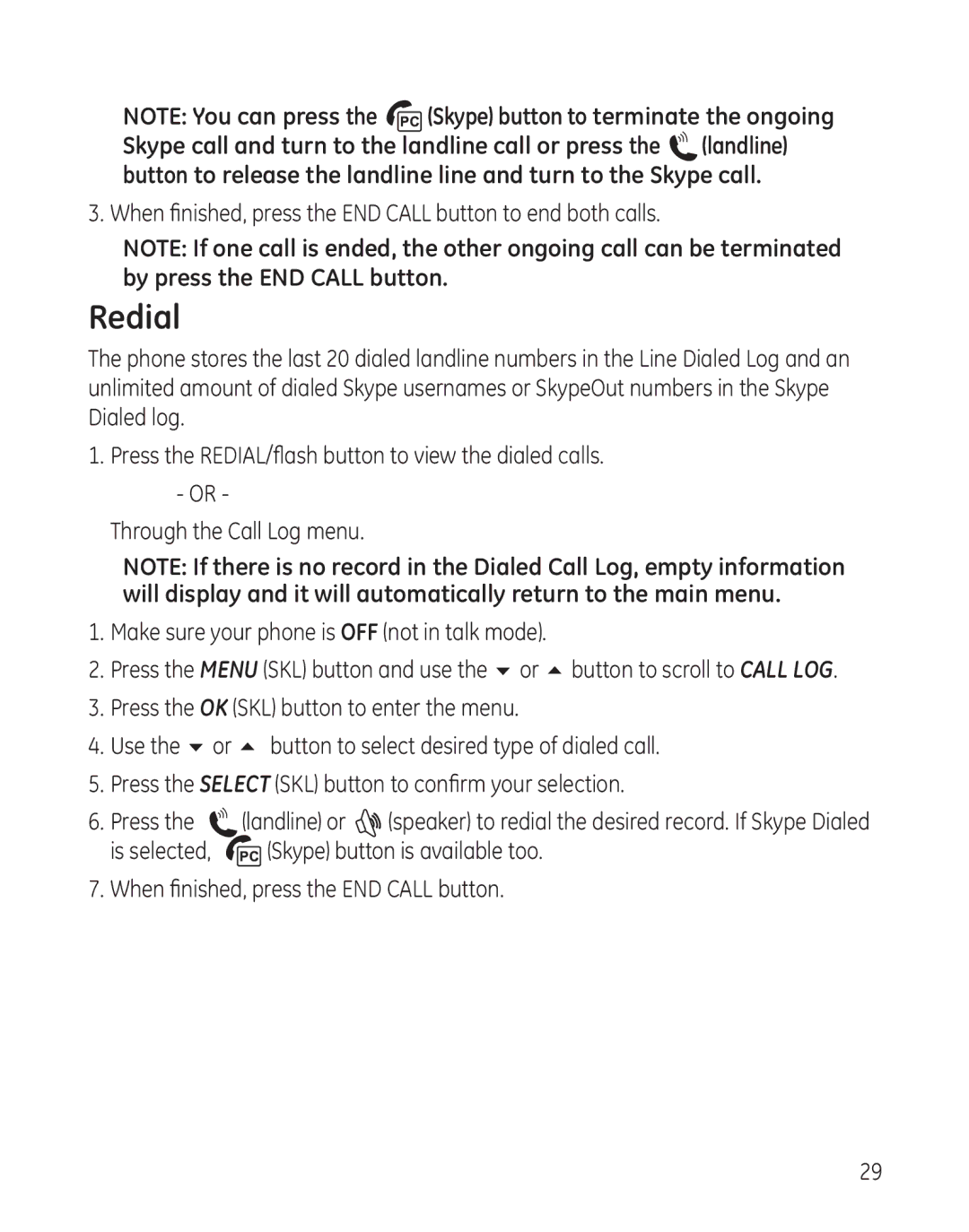 RCA 28300 setup guide Redial 