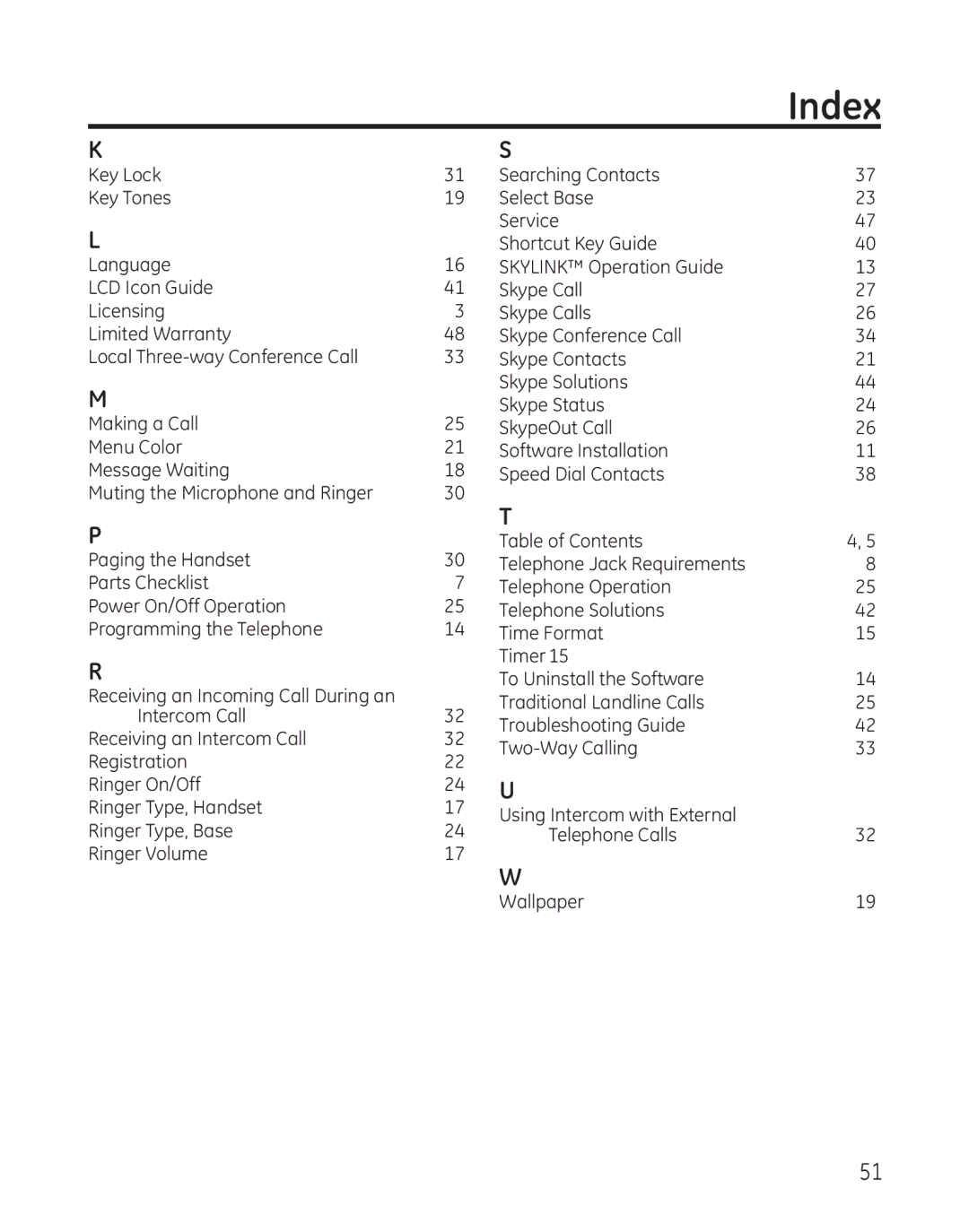 RCA 28300 setup guide Index 