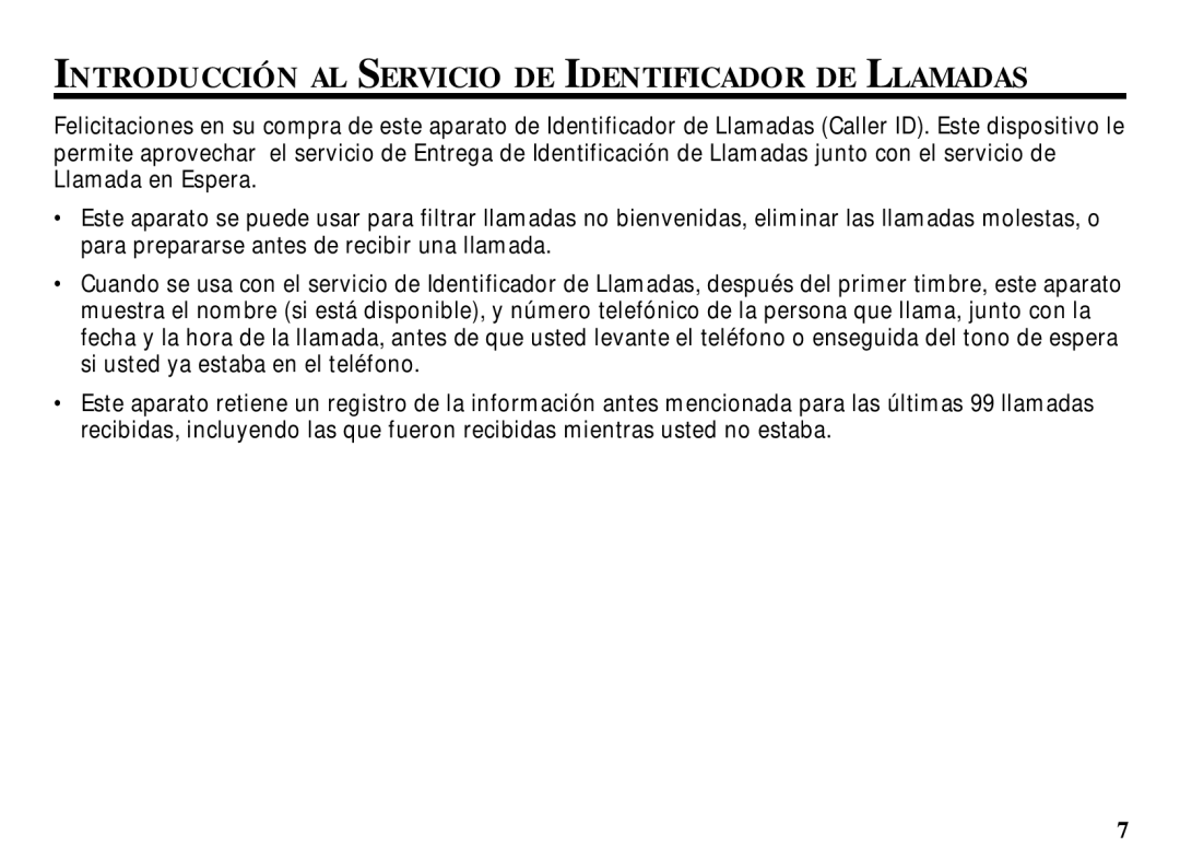 RCA 29086 manual Introducción AL Servicio DE Identificador DE Llamadas 