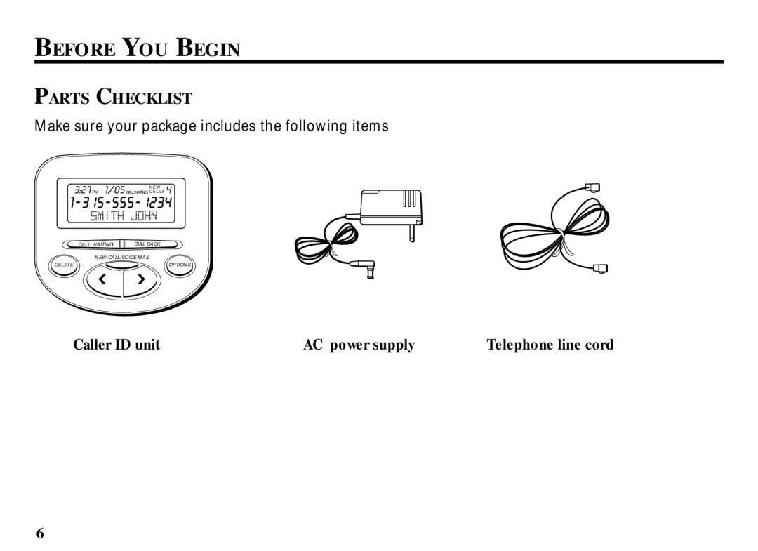 RCA 29086 manual Before YOU Begin, Parts Checklist 