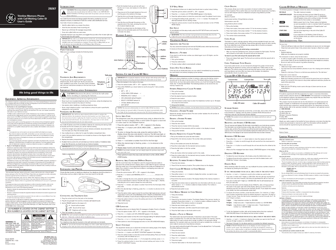 RCA 29267 warranty Equipment Approval Information, Interference Information, Introduction, Before YOU Begin, Memory 