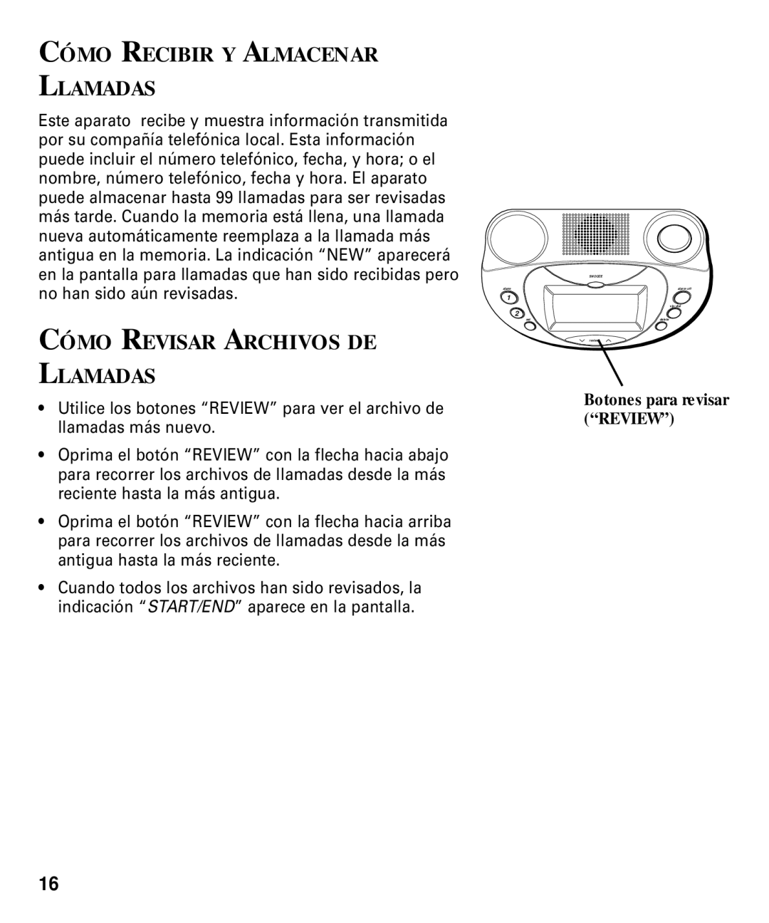 RCA 29292 manual Cómo Recibir Y Almacenar Llamadas, Cómo Revisar Archivos DE Llamadas 