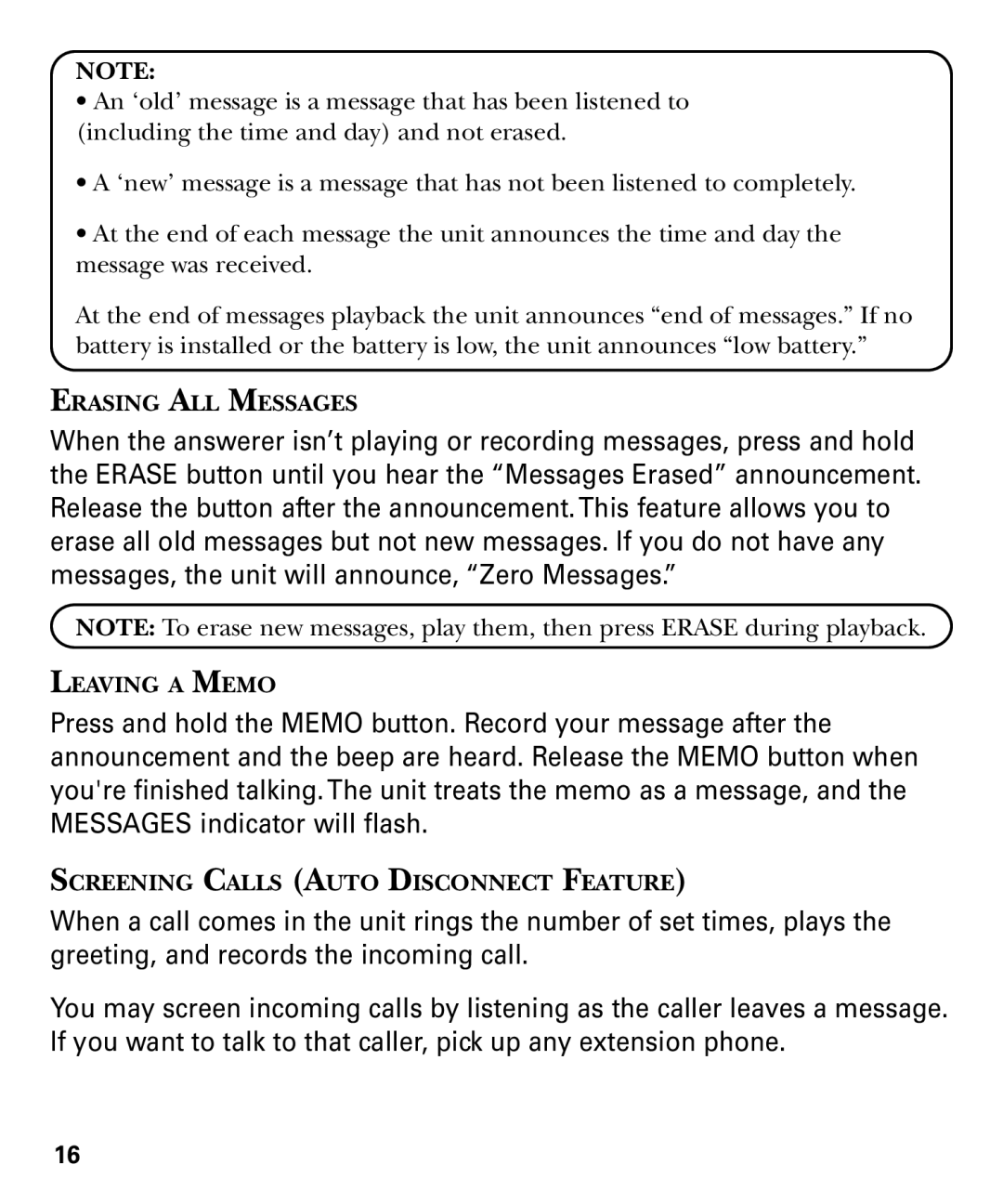 RCA 29878 manual Erasing ALL Messages 