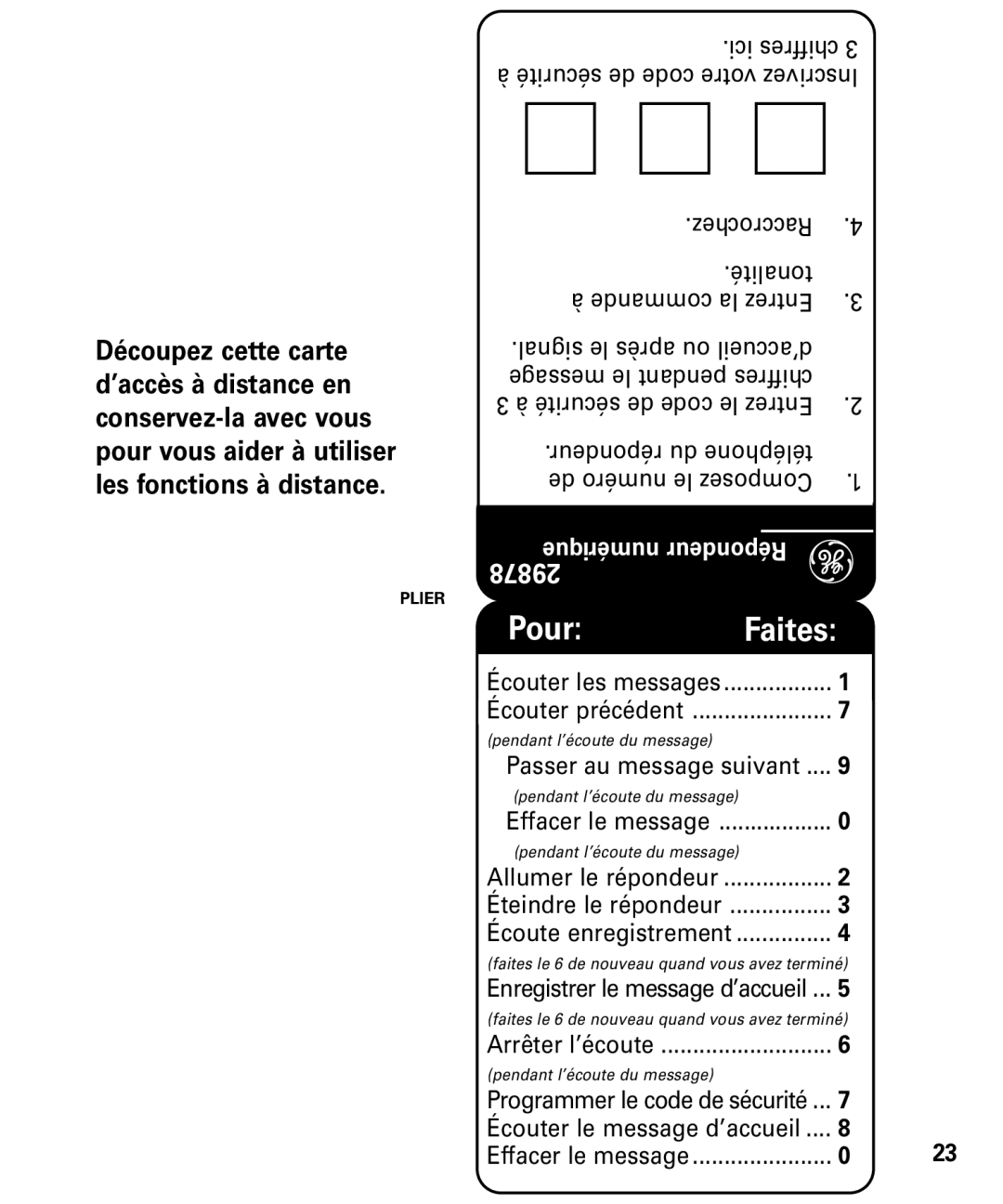 RCA 29878 manual Pour 