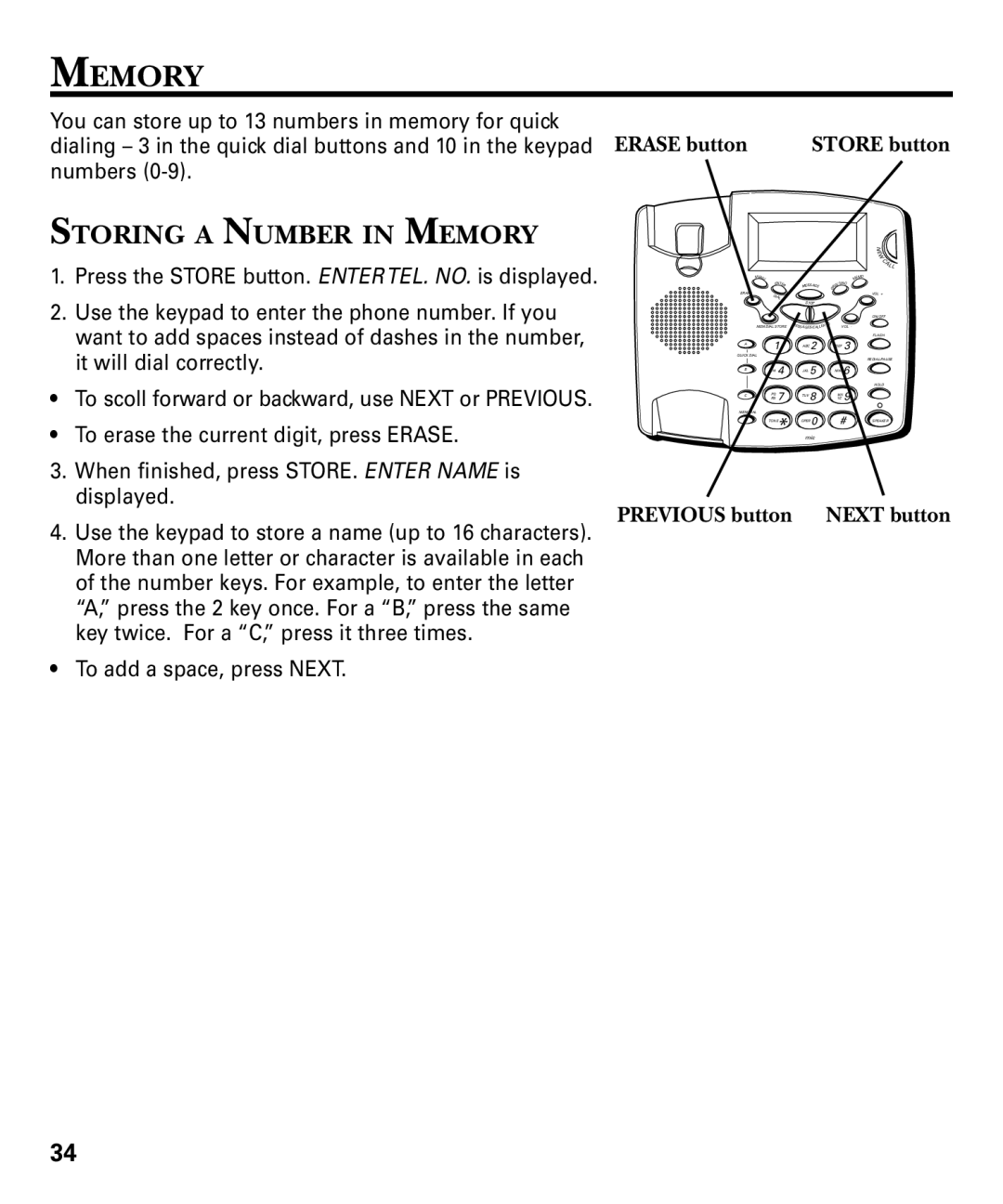 RCA 29893 manual Storing a Number in Memory 