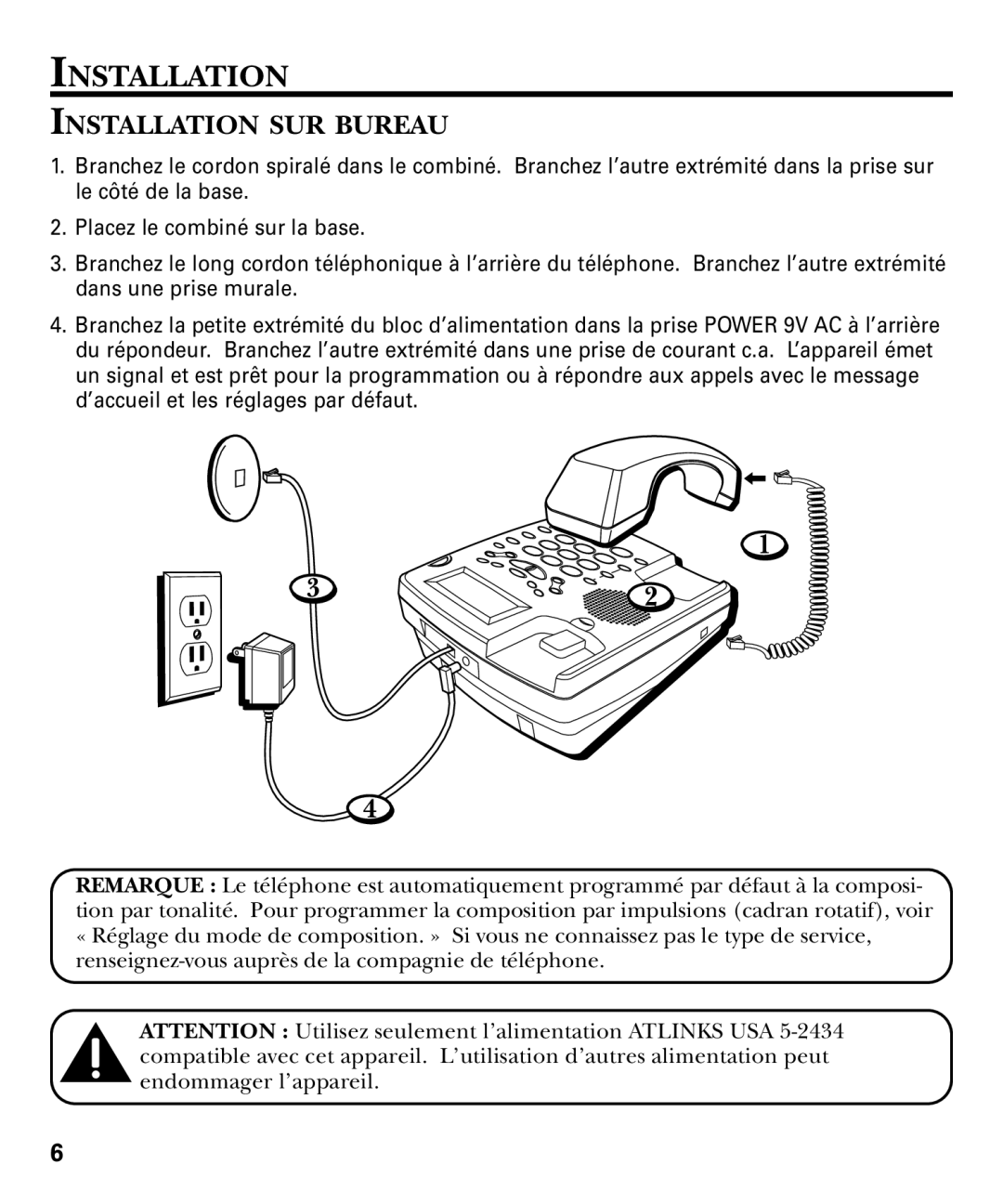 RCA 29893 manual Installation SUR Bureau 