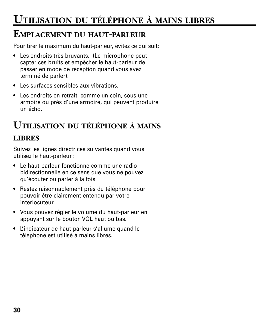 RCA 29893 manual Utilisation DU Téléphone À Mains Libres, Emplacement DU HAUT-PARLEUR 