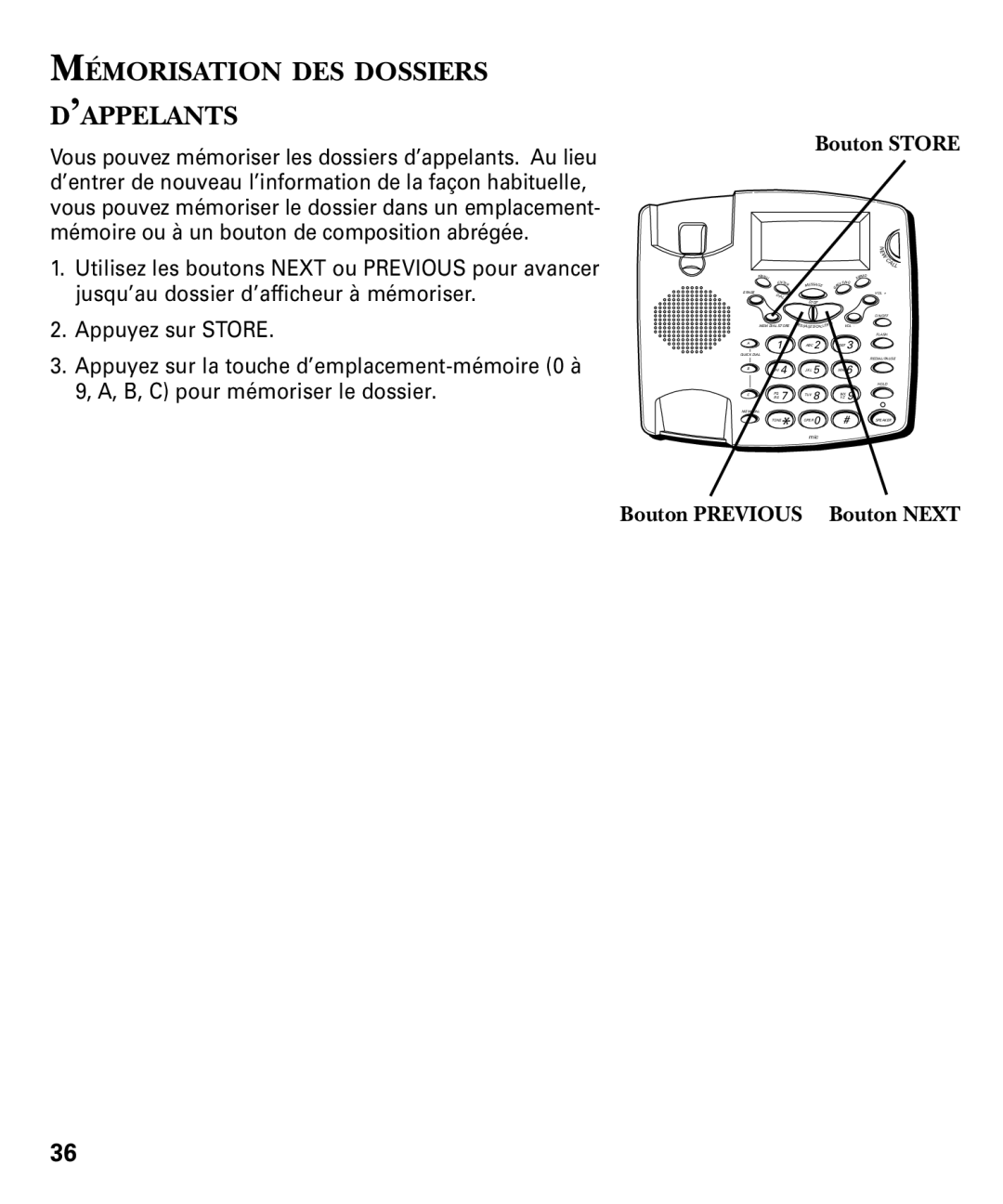 RCA 29893 manual Mémorisation DES Dossiers D’APPELANTS 