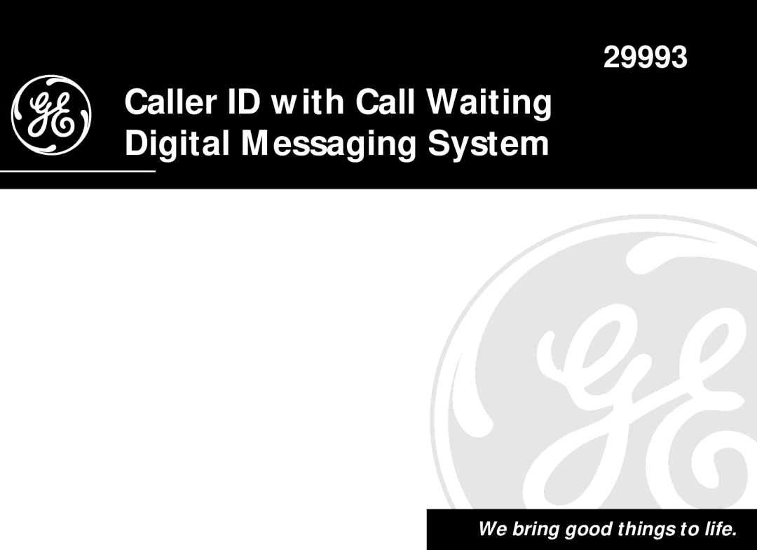 RCA 29993 manual Caller ID with Call Waiting Digital Messaging System 