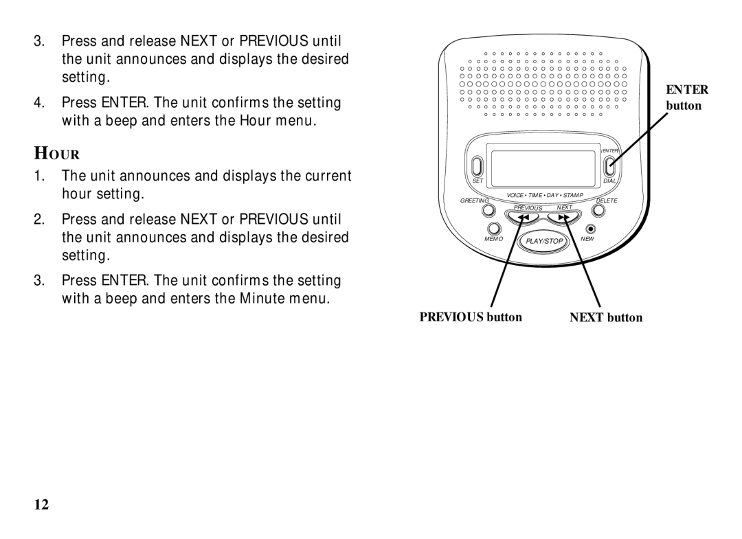 RCA 29993 manual Hour 