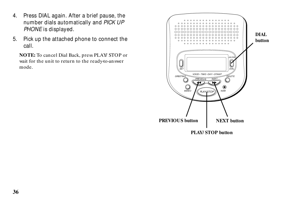 RCA 29993 manual Previous button Next button PLAY/STOP button 