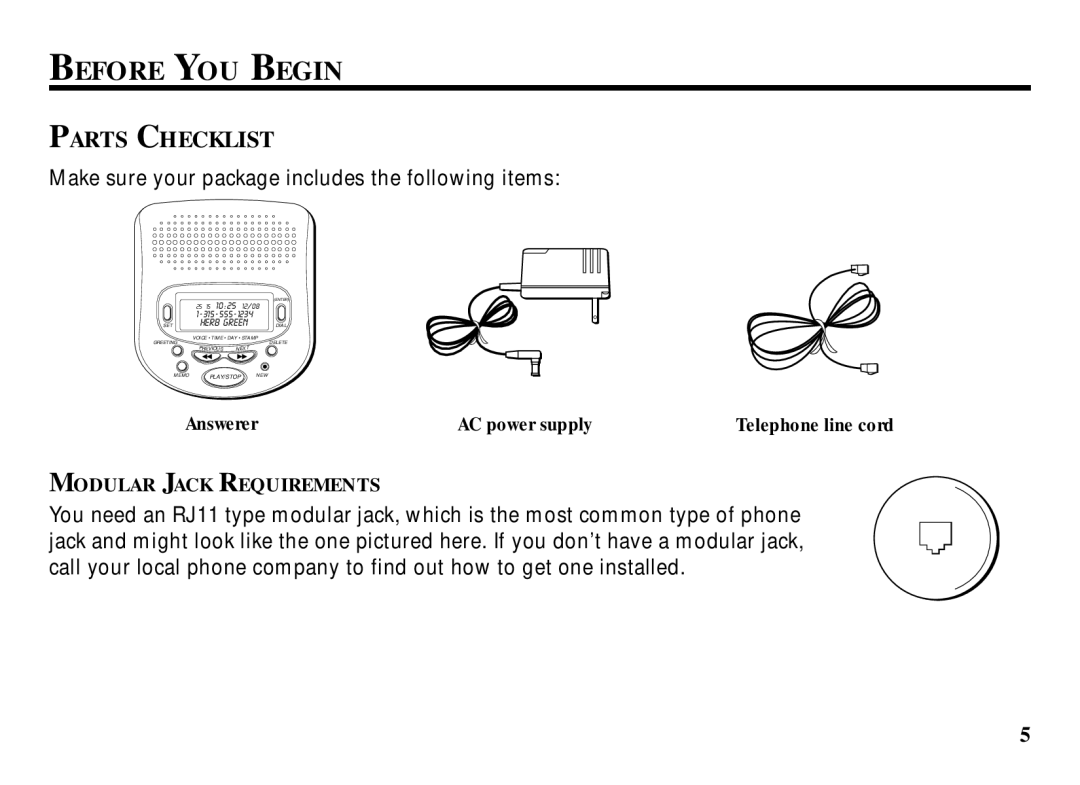 RCA 29993 manual Before YOU Begin, Parts Checklist 