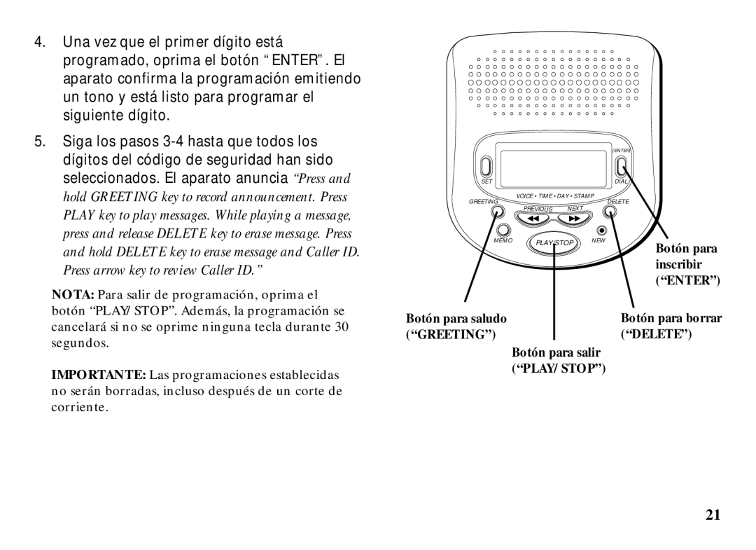 RCA 29993 manual Greeting Delete 