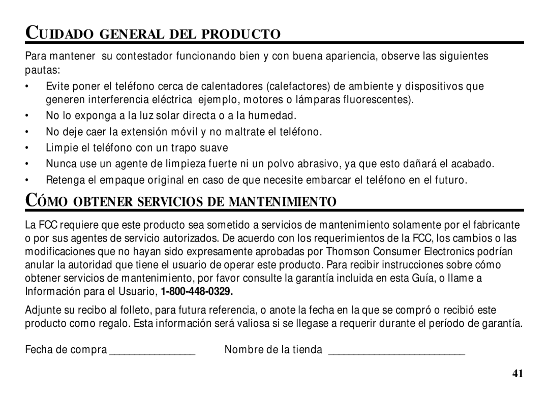 RCA 29993 manual Cuidado General DEL Producto, Cómo Obtener Servicios DE Mantenimiento 