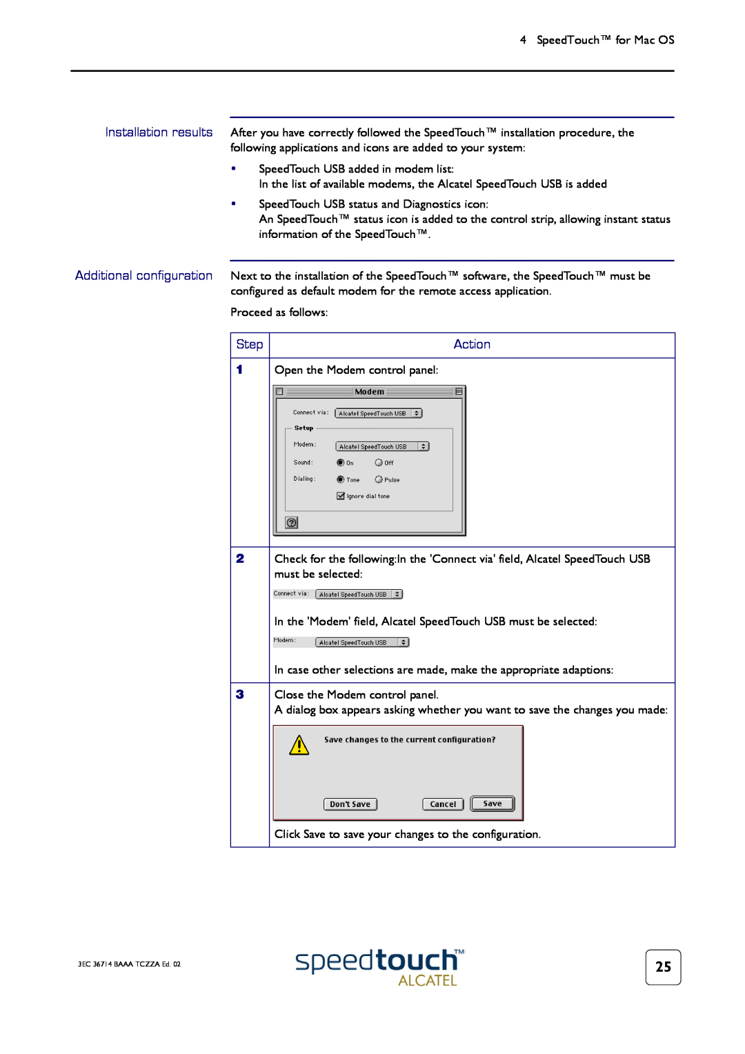 RCA 300 manual SpeedTouch for Mac OS 