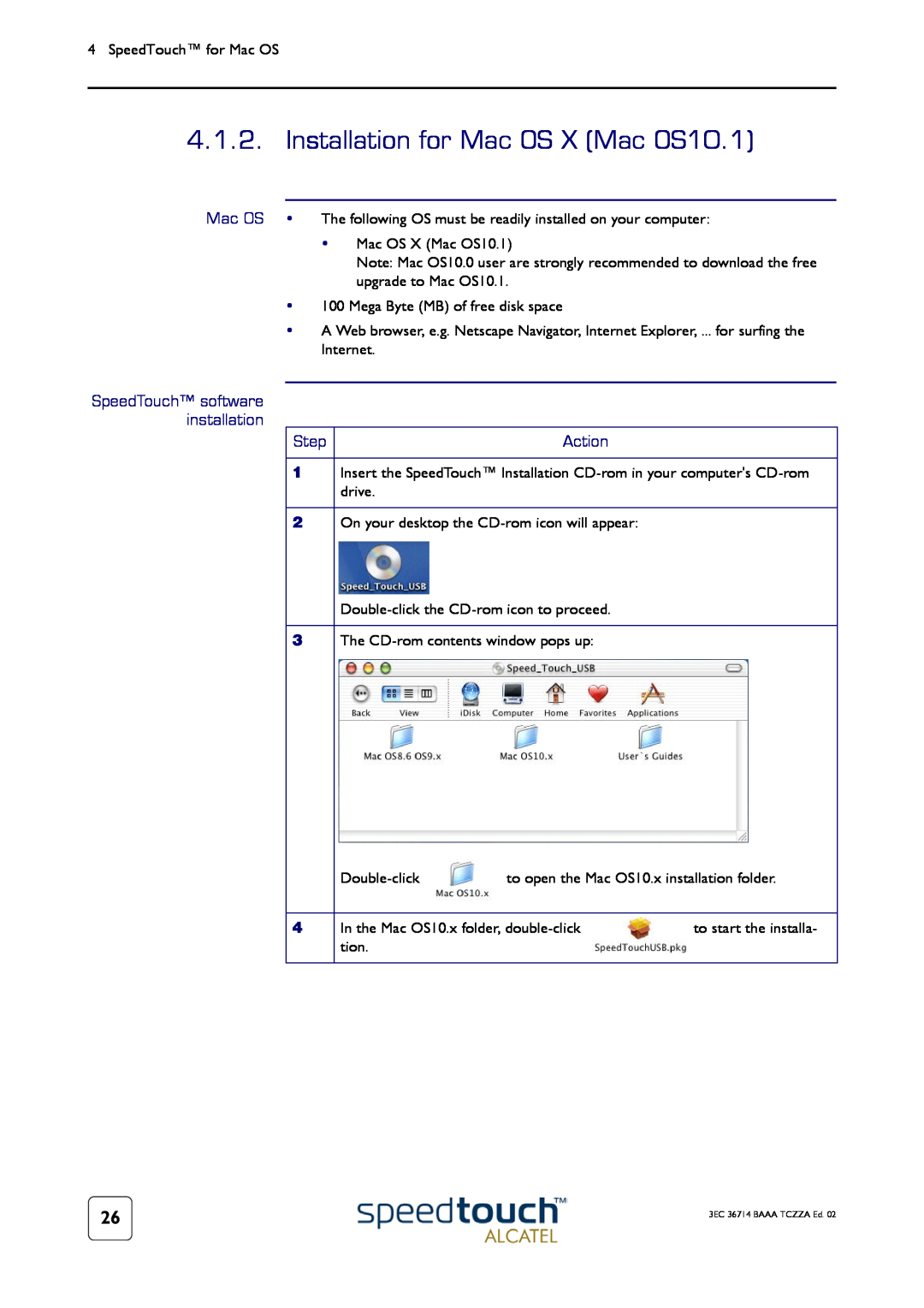 RCA 300 manual Installation for Mac OS X Mac OS10.1 
