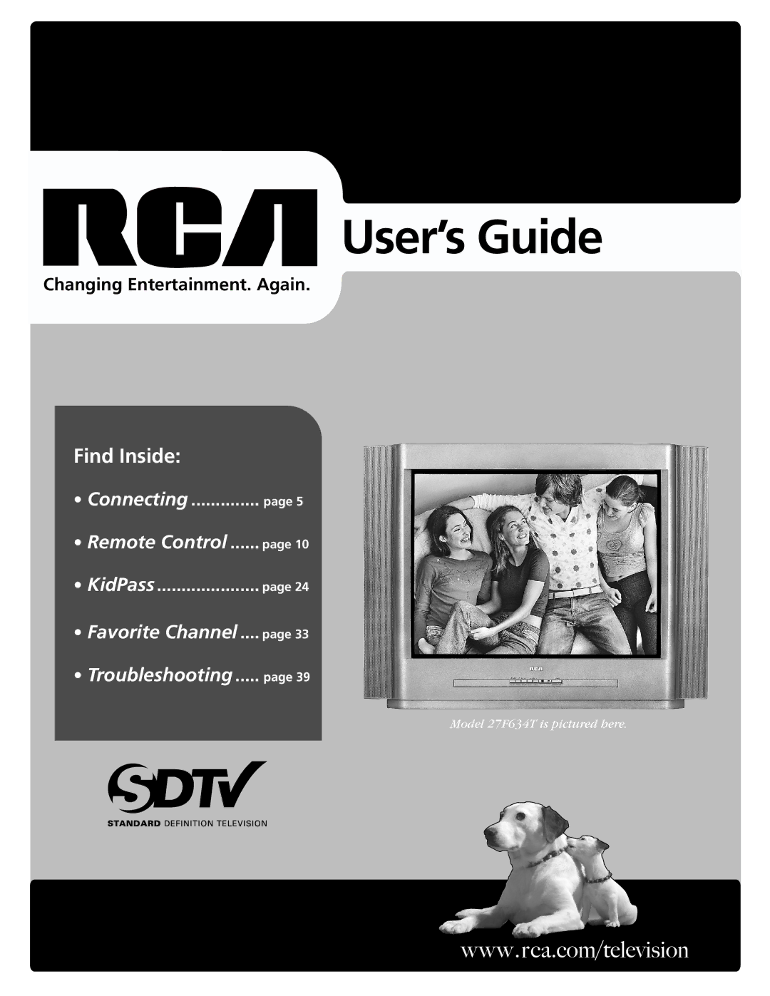 RCA 32v434t, 32V524T manual User’s Guide, Changing Entertainment. Again 