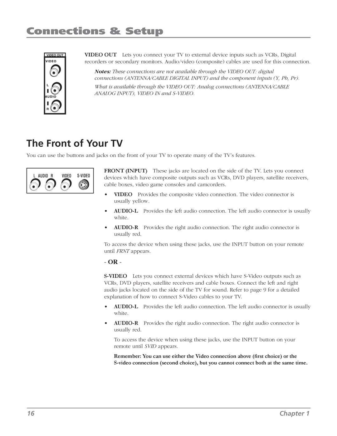 RCA 32V524T, 32v434t manual Front of Your TV 