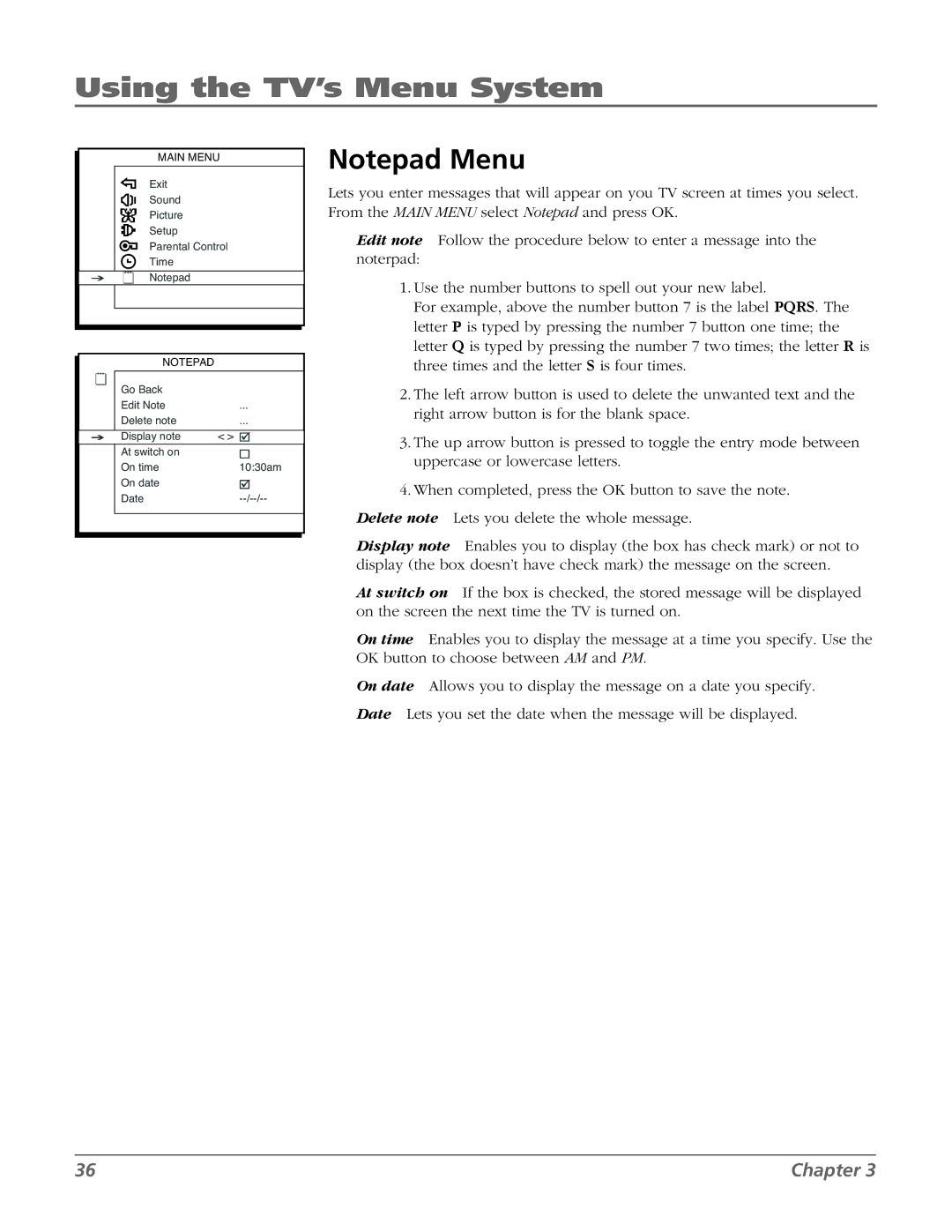 RCA 32V524T, 32v434t manual Main Menu 