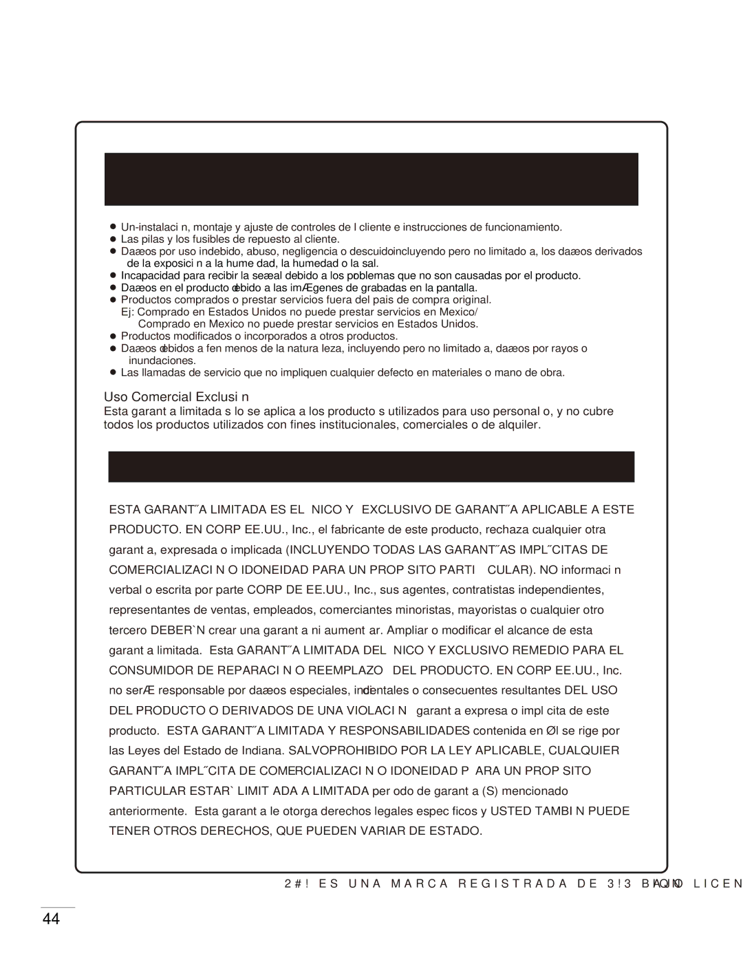 RCA 37LA30RQ warranty Limitación DE Garantía 